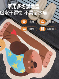 Cute Cartoon Dog Non-Slip Entrance Doormat for Home