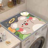 Cartoon Diatomaceous Earth Appliance Mat for Washing Machine, Microwave, Refrigerator - Absorbent & Dustproof