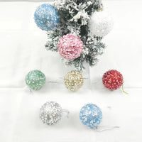 Christmas Glitter Ball Ornaments Set for Holiday Party Decoration