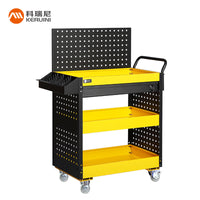 3-Tier Rolling Tool Cart with Drawers and Pegboard for Workshop Repair