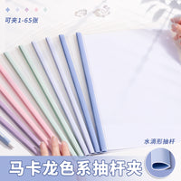 A4 Gradient Transparent Sliding Bar File Folder for Students, Loose-Leaf Document Organizer