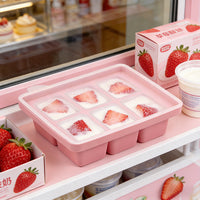 Silicone Baby Food Freezer Tray with Lid - Large Ice Cube Mold for Easy Release, Food Storage Container