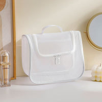 Portable Large Capacity Mesh Cosmetic Bag with Handle for Travel and Makeup Brush Storage