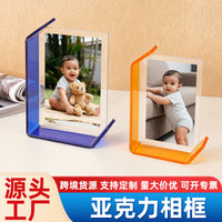Acrylic L-Shaped Double-Sided Photo Frame for Desktop Display