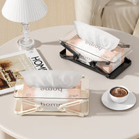 Adjustable Spring Tissue Box Holder for Living Room and Dining Table, Foldable Napkin Dispenser