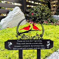 Cardinal Bird Outdoor Cemetery Memorial Stake Rust-Resistant Metal Craft