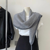 Japanese Style Tasseled Triangle Scarf Shawl for Women - Winter Neck Warmer
