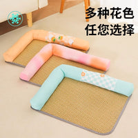 Pet Cooling Mat with Neck Pillow for Cats and Dogs, Summer Ice Pad for Small to Large Pets