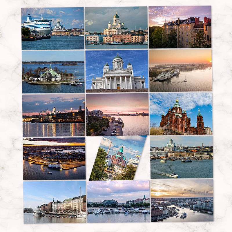 Finland Postcard Collection English Finnish Version Helsinki Nordic Nature Snow Scene Greeting Cards