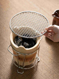 Clay Charcoal Stove Hot Pot with Kettle, Traditional Style for Tea Ceremony, BBQ, and Boiling Water, Electric and Charcoal Dual-Use