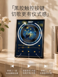 Rotating Record Player Bluetooth Speaker with Ambient Light, Touch Control, High-Fidelity Sound, TF Card Support