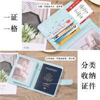 Multi-Card PU Passport Holder with Buckle Closure