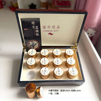 Wooden Gift Box for Health Supplements and Flower Tea, Storage Organizer with Handle Bag