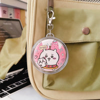 Acrylic Transparent Badge Holder Keychain for 58mm Badges, Double-Sided Display & Waterproof Protection