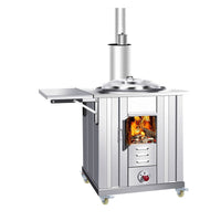 Outdoor Stainless Steel Wood Burning Stove Portable Camping Cooker