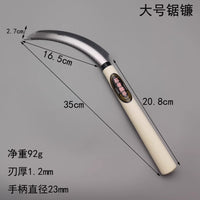Ninja Bear Hand All-Steel Saw Sickle with Wooden Handle for Weeding and Grass Cutting