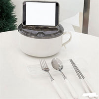 Stainless Steel Instant Noodle Bowl with Lid, Anti-Scald Soup Bowl, Large Capacity Lunch Box for Students and Dormitories