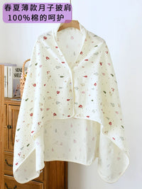 Maternity Nursing Shawl Cotton Gauze Postpartum Breastfeeding Cover-Up