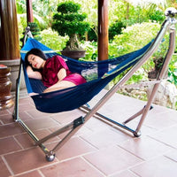 Portable Stainless Steel Hammock with Stand for Indoor/Outdoor Use