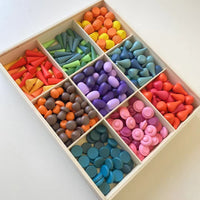 Wooden Rainbow Building Blocks Set for Kids, Creative Educational DIY Toy