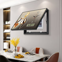 Hydraulic Lift Meter Box Decorative Painting with Clock for Living Room