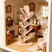 Dollhouse Miniature Bookshelf Model Storage Rack for Play House Scene Decor