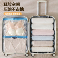 Portable No-Pump Vacuum Compression Storage Bags for Travel and Home Clothes Organization