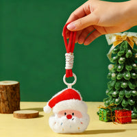 Christmas Santa Claus Plush Doll Keychain Bag Charm for Women and Girls