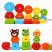 Baby Stacking Rainbow Animal Shape Ring Tower Early Education Toy