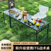 Hydraulic Lift Outdoor Camping Folding Table Portable Picnic Desk with Adjustable Height