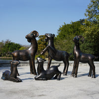 Abstract Sheep Sculpture for Outdoor Garden & Park Decor, Cartoon Bronze-Tone Animal Ornament