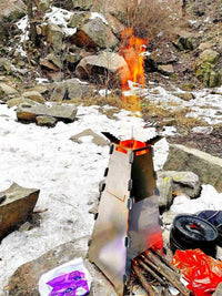 Portable Rocket Stove for Outdoor Camping, Fishing, and Travel - Lightweight Collapsible Wood Burning Stove