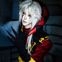 Freak Circus Pierrot Clown Halloween Cosplay Costume Set with Mask