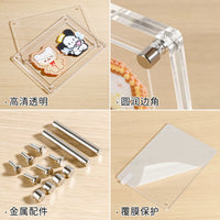 Acrylic Photo Frame Display Box for Pixel Art and Puzzles, Transparent Double-Sided Stand