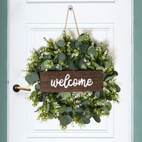 Welcome Eucalyptus Wreath Artificial Christmas Thanksgiving Decor