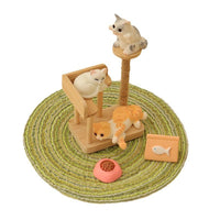 Miniature Dollhouse Cat Tree & Accessories Set for DIY Room Scenes