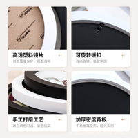 Nordic Style Round Wooden Photo Frame with Stand for Tabletop Display