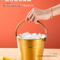 Stainless Steel Ice Bucket for Home Bar KTV Champagne Beer Wine Hotel Supplies Snack Bucket Commercial Use