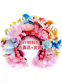 DIY Hanfu Hair Accessories Silk Flower Kit for Adults & Children's Photography Props