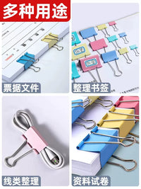 Deli Macaron Color Binder Clips, Strong Metal Paper Clamps for Office and Document Organization