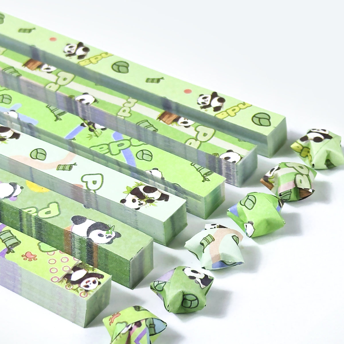 Cute Panda Star Pattern Double-Sided Origami Paper for Lucky Stars