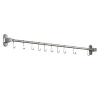 304 Stainless Steel Kitchen Utensil Hanging Rack with Hooks, No-Drill Wall Mounted Organizer for Spoons and Ladles