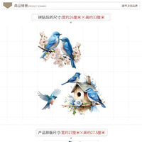 Blue Bird Toilet Seat Decal, Removable Bathroom Toilet Sticker AL Color 0025