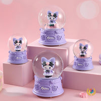 Cute Panda Crystal Ball Ornament with Luminous Feature, Mini Cartoon Pet Figurine for Students, Birthday Gift