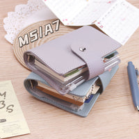 Soft Leather Snap Button Loose-Leaf Notebook Cover Mini Portable Pocket Journal