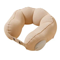 Flocked Press-Type Inflatable U-Shaped Travel Pillow