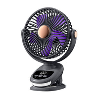 6-Inch Clip-On Desk Fan with LED Display, Timer, Oscillation and USB Rechargeable Battery