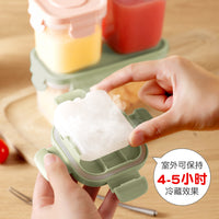 Baby Food Storage Container with Scale, Microwaveable, Portable Ice Tray, Fresh-keeping, Food-Grade Sealed Box