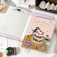 Cute Cartoon Cat Story Series Notebook for Students - High Aesthetic Value Diary