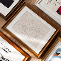 Solid Wood Picture Frame for Wall Mounting, Poster and Puzzle Display with Mat Board